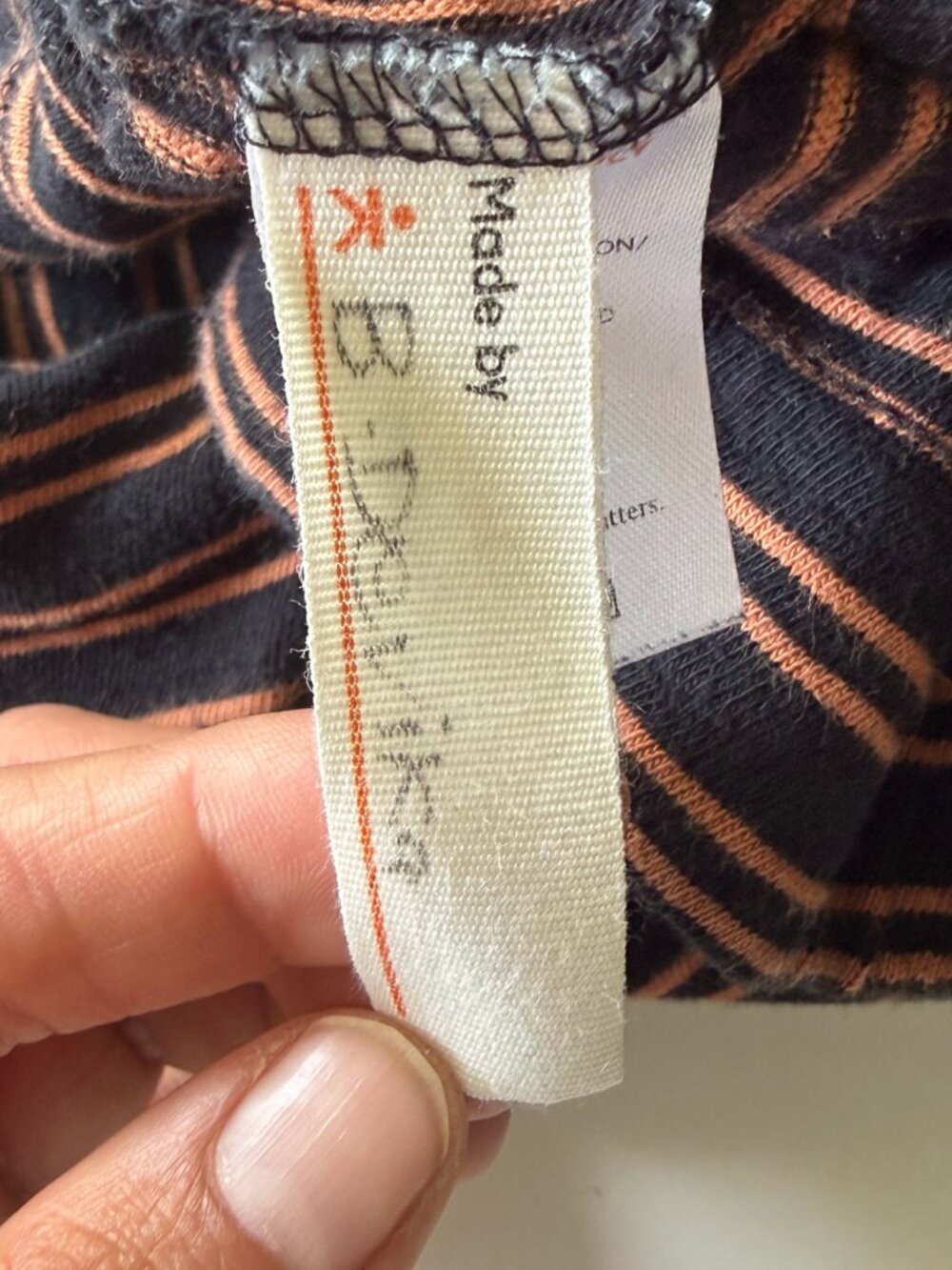 Natural by Known Supply Striped Knit Pants Size M Organic Cotton Black Orange - Picture 7 of 8